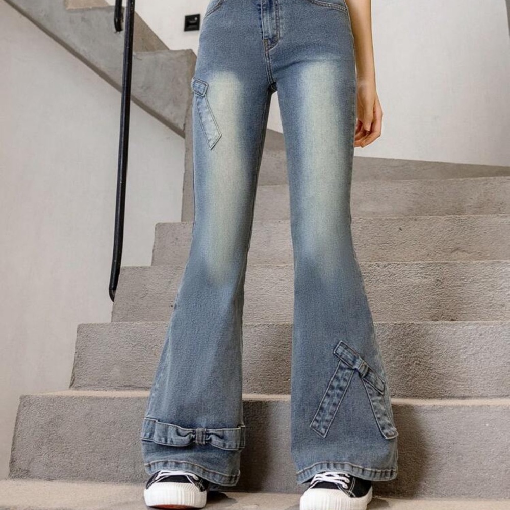 Girls Flared Blue Jeans